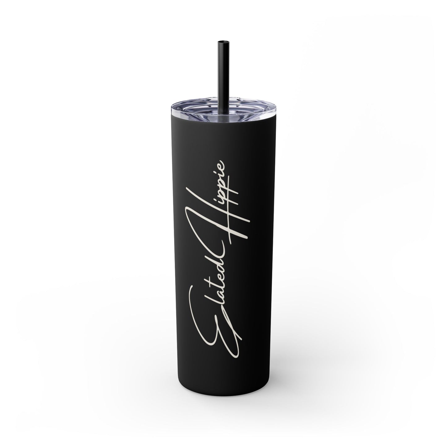 Elated Hippie 20oz Skinny Tumbler with Straw - Inspirational Drinkware for Eco-Conscious Lifestyle