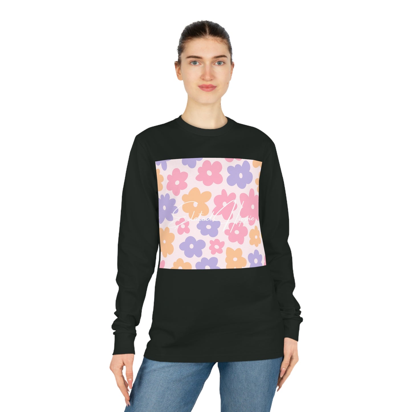 Elated Hippie Modern Geometric Long Sleeve Tee for Casual Style
