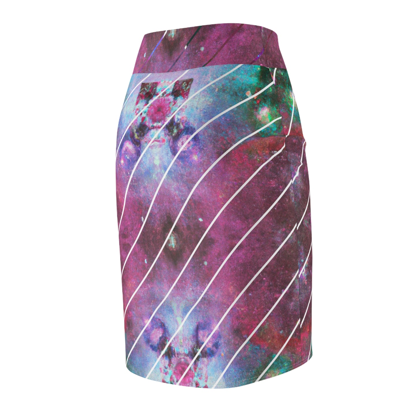 Elated Hippie Gradient Women's Pencil Skirt, Stylish Pencil Skirt, AOP Skirt, Trendy Skirt, Fashionable Office Wear, Galaxy Print Skirt