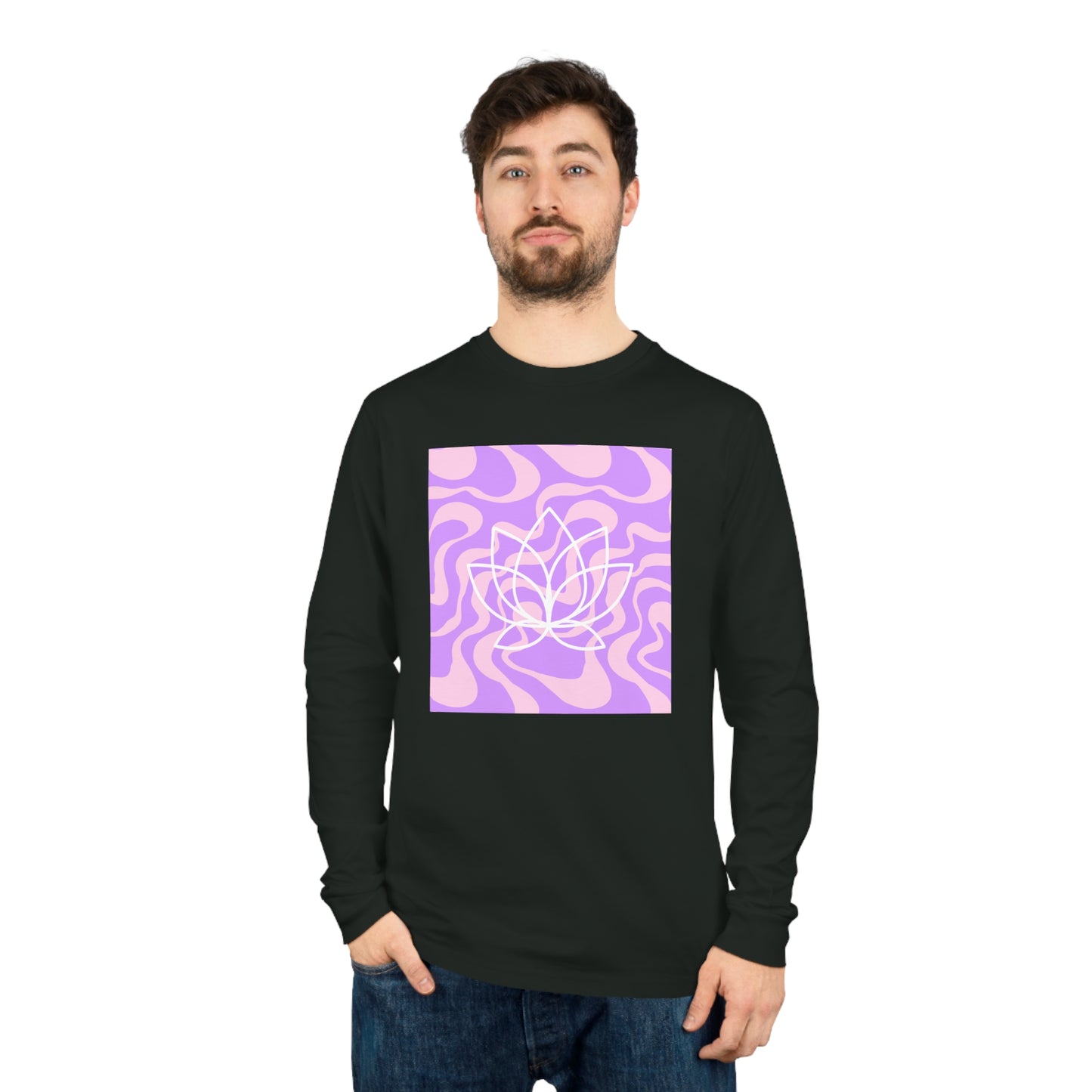 Elated Hippie Modern Geometric Long Sleeve Tee for Casual Style