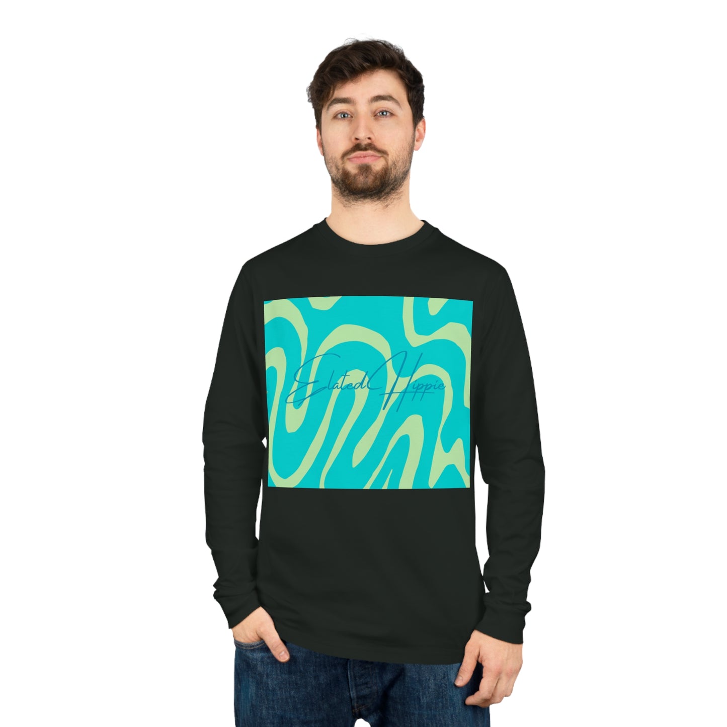 Elated Hippie Modern Geometric Long Sleeve Tee for Casual Style