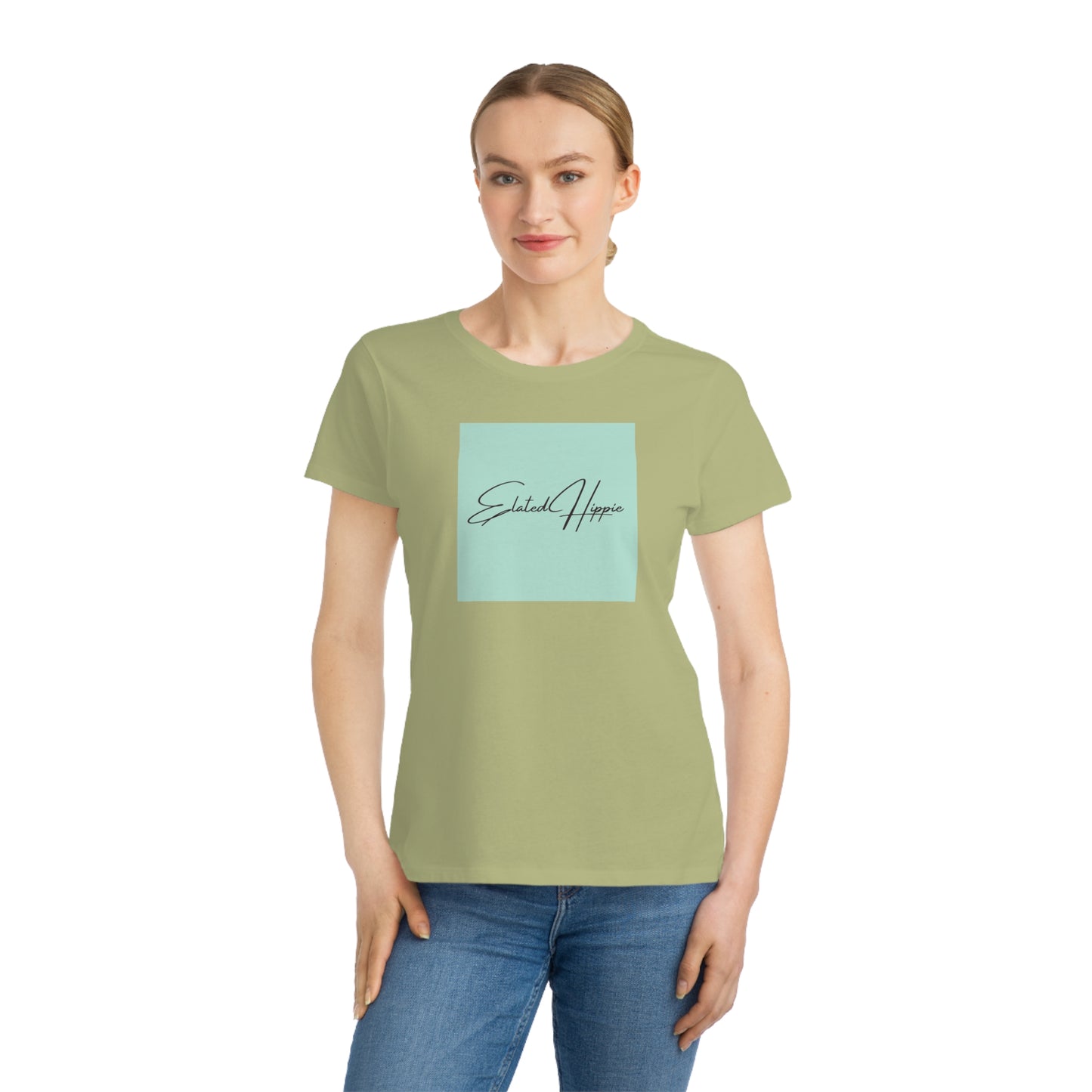 Elated Hippie Organic Pale Sea Foam Women's T-Shirt - Comfortable & Eco-Friendly Casual Wear