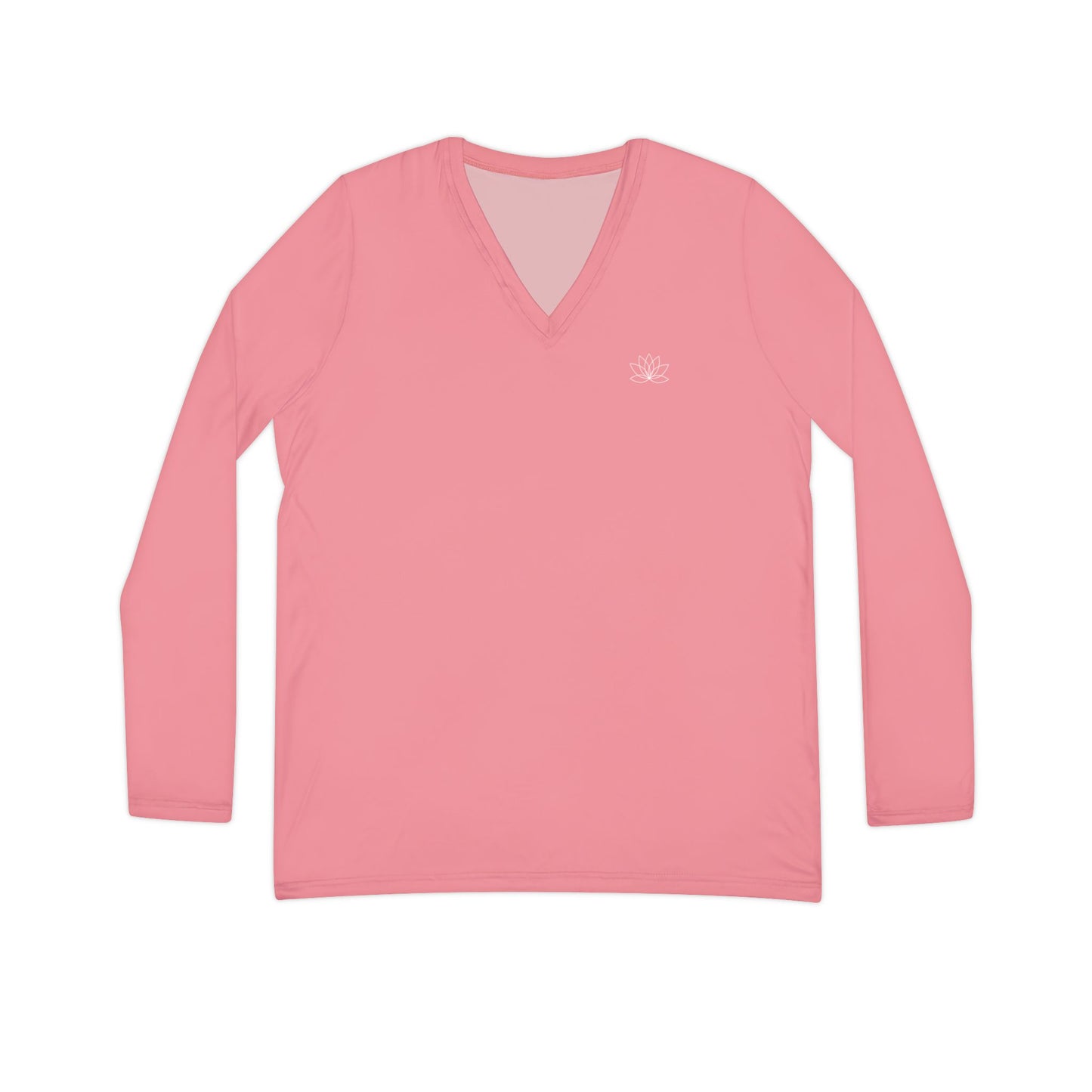 Elated Hippie Blush Pink Stylish Women's Long Sleeve V-Neck Shirt, Fashionable Casual Top, Perfect for Spring, Summer, and Layering, Gift for Her, Comfy
