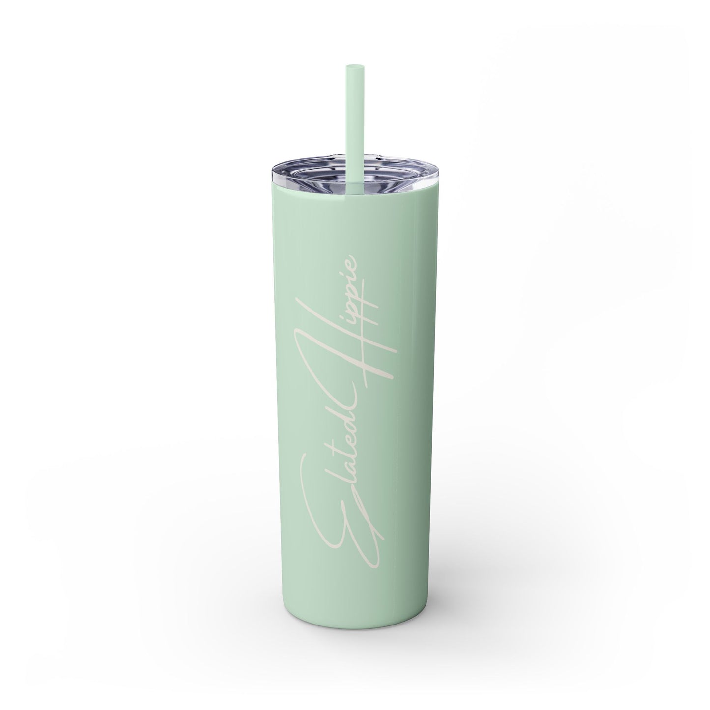 Elated Hippie 20oz Skinny Tumbler with Straw - Inspirational Drinkware for Eco-Conscious Lifestyle