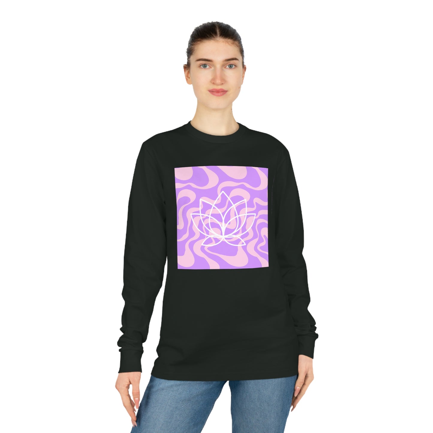 Elated Hippie Modern Geometric Long Sleeve Tee for Casual Style