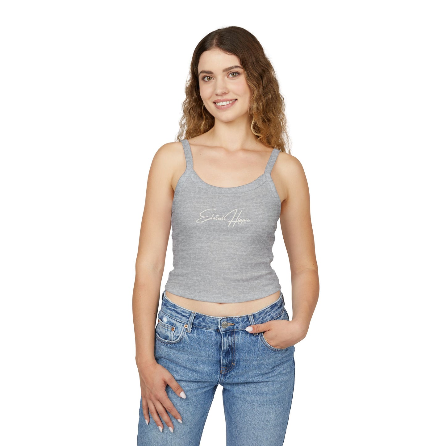 Elated Hippie (Gray) Ethereal Women's Spaghetti Strap Tank Top