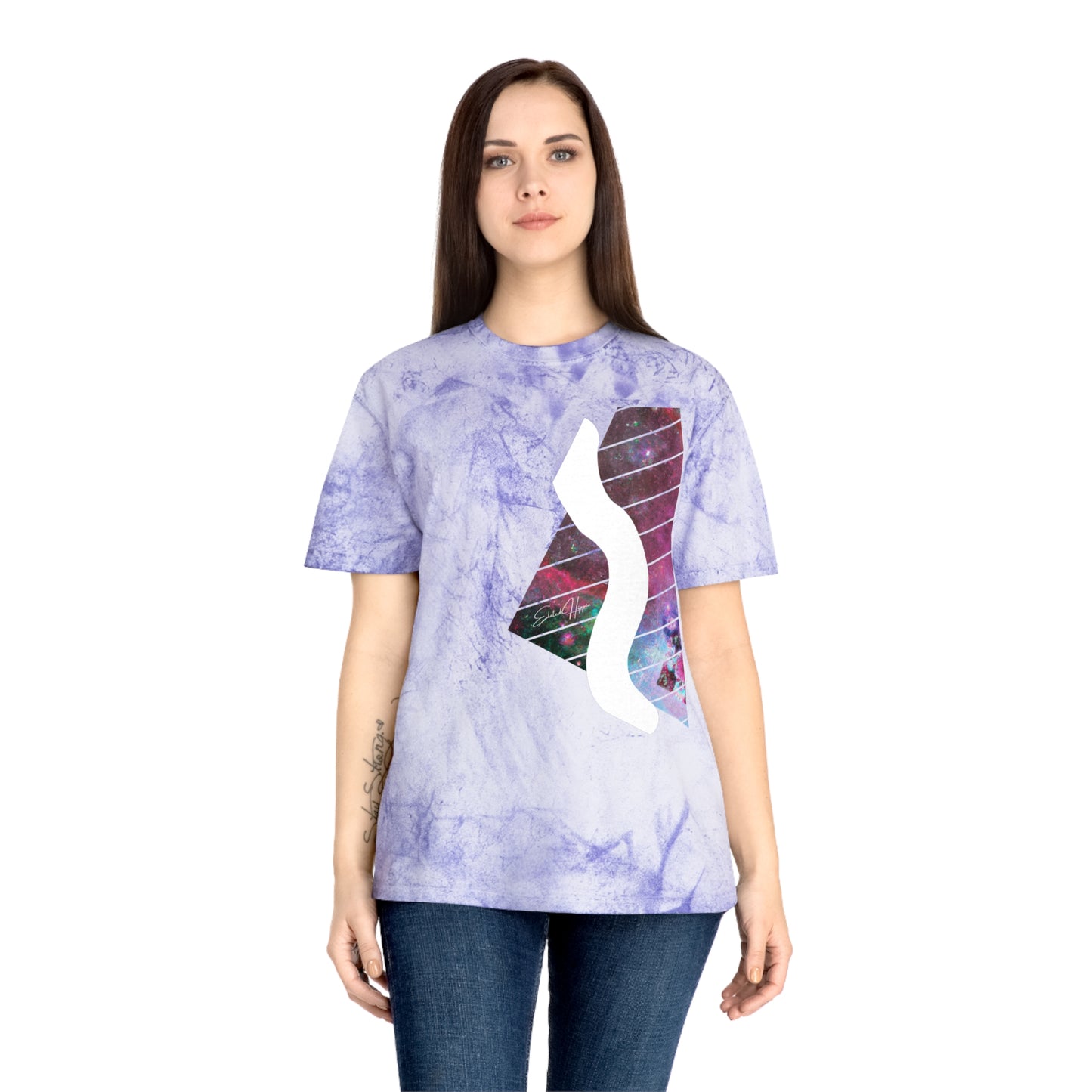 Elated Hippie Colorful Unisex 100% Cotton T-Shirt Swerve, Vibrant Graphic Tee for Art Lovers, Casual Summer Wear, Gift for Music and Art
