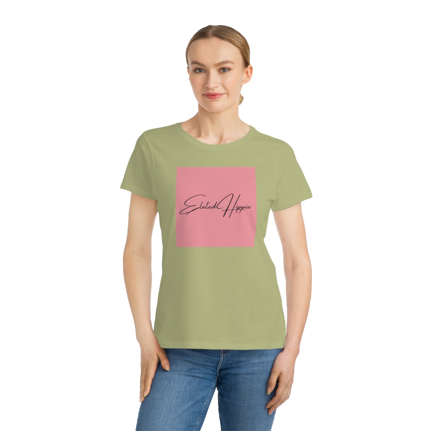 Elated Hippie Organic Pink Women's T-Shirt - Comfortable & Eco-Friendly Casual Wear