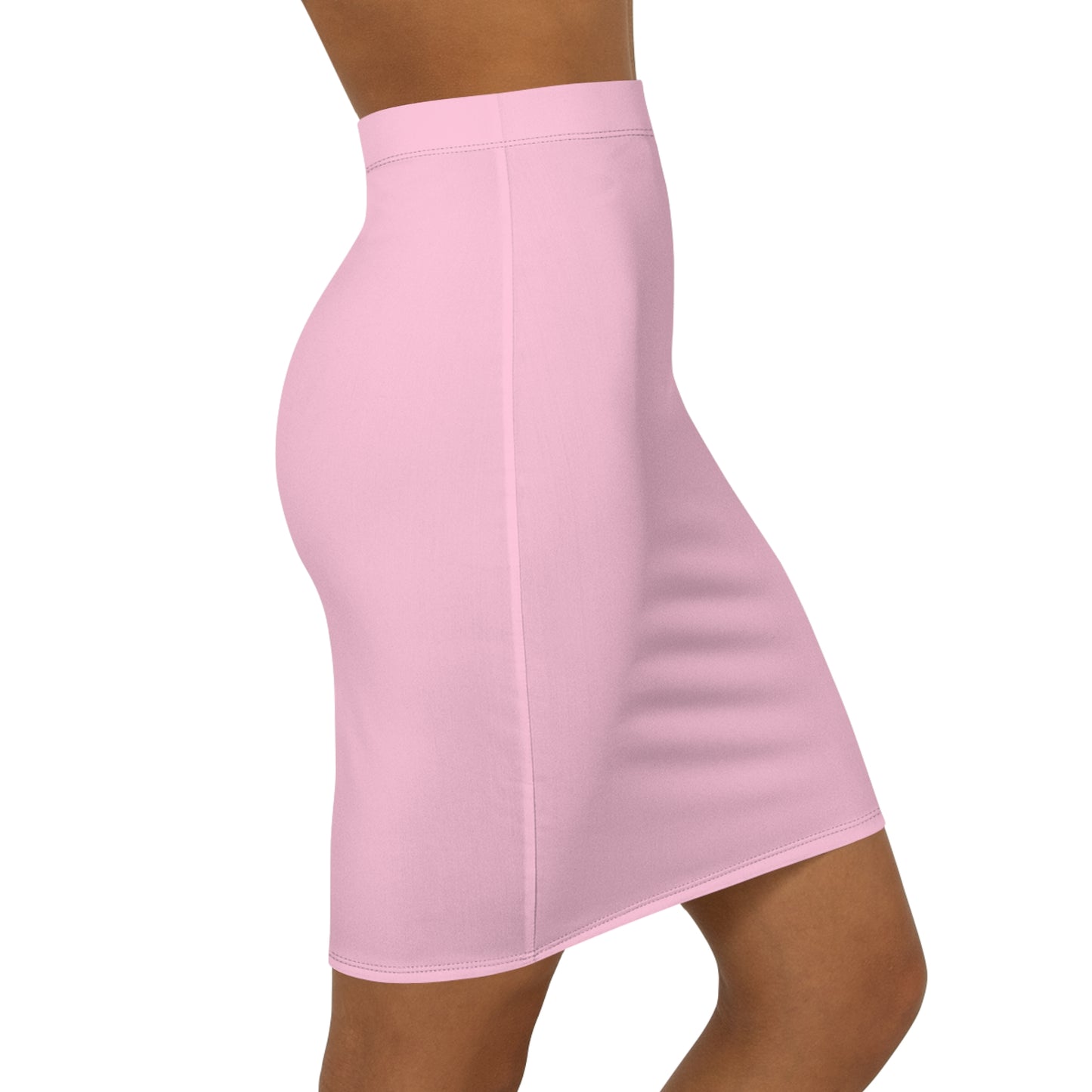 Elated Hippie Women's Mid-Waist Pencil Skirt with Colorful Heart Design, Elegant Skirt, Chic Outfit, Party Wear, Fashionable Gift, Everyday Style