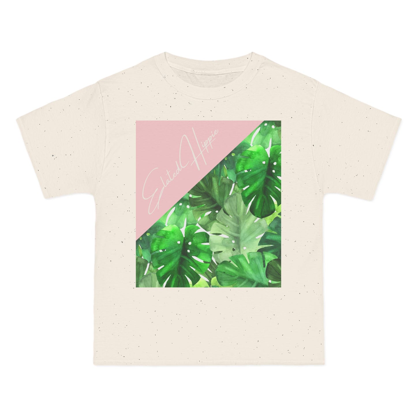 Elated Hippie 100% Cotton Tropical Leaf T-Shirt, Casual Summer Tee, Graphic Tee, Nature Lover Shirt, Vacation Outfit, Gift for Plant Lovers