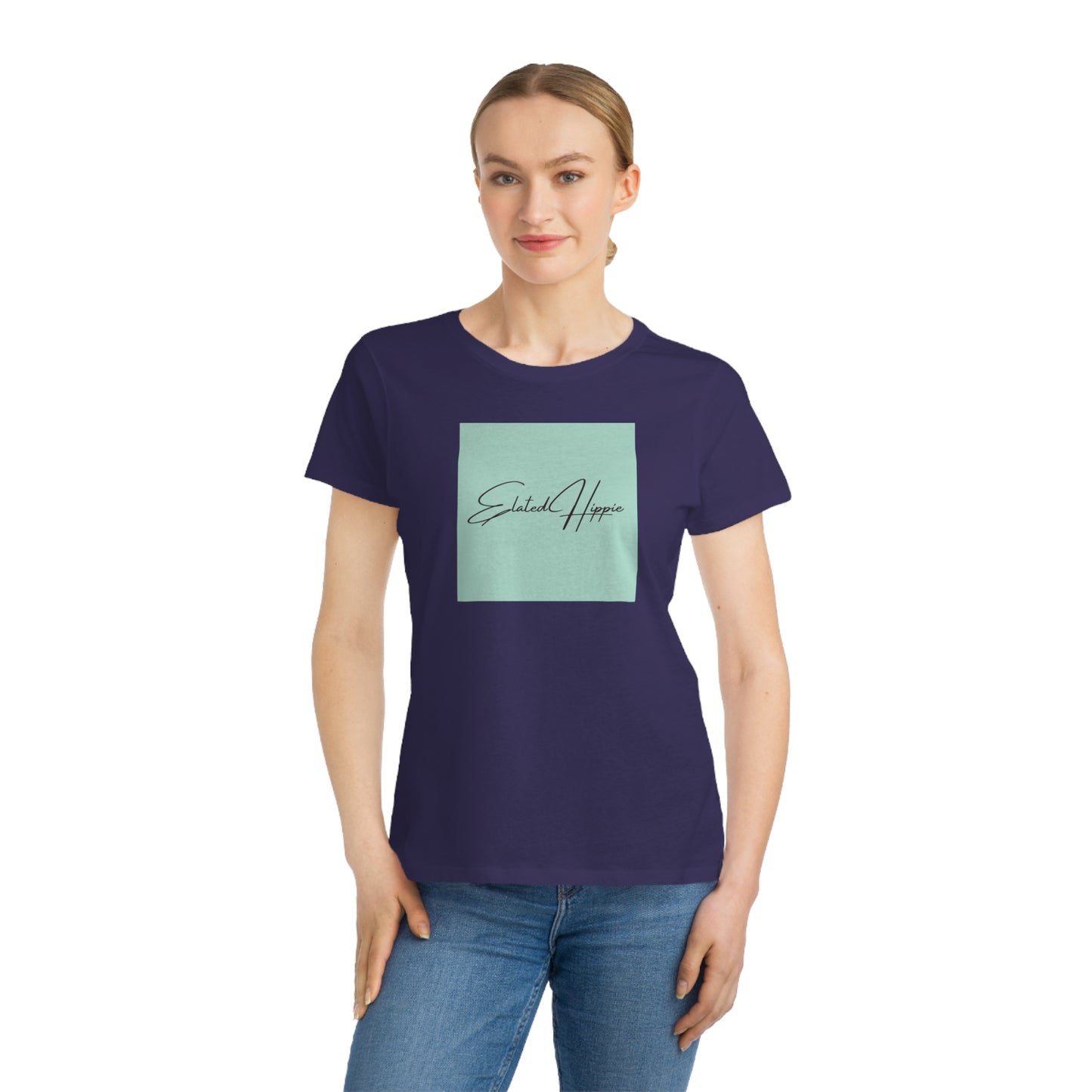 Elated Hippie Organic Pale Sea Foam Women's T-Shirt - Comfortable & Eco-Friendly Casual Wear