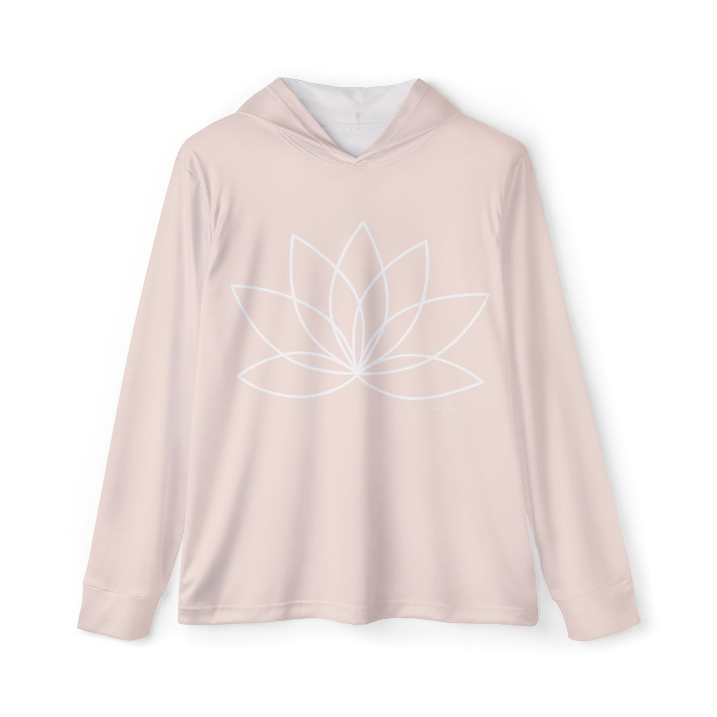 Elated Hippie Peachy Cream Lotus Blossom Women's Sports Warmup Hoodie, Athletic Hoodie, Fitness Wear, Yoga Apparel, Gift for Her, Active Lifestyle, Relaxed Fit