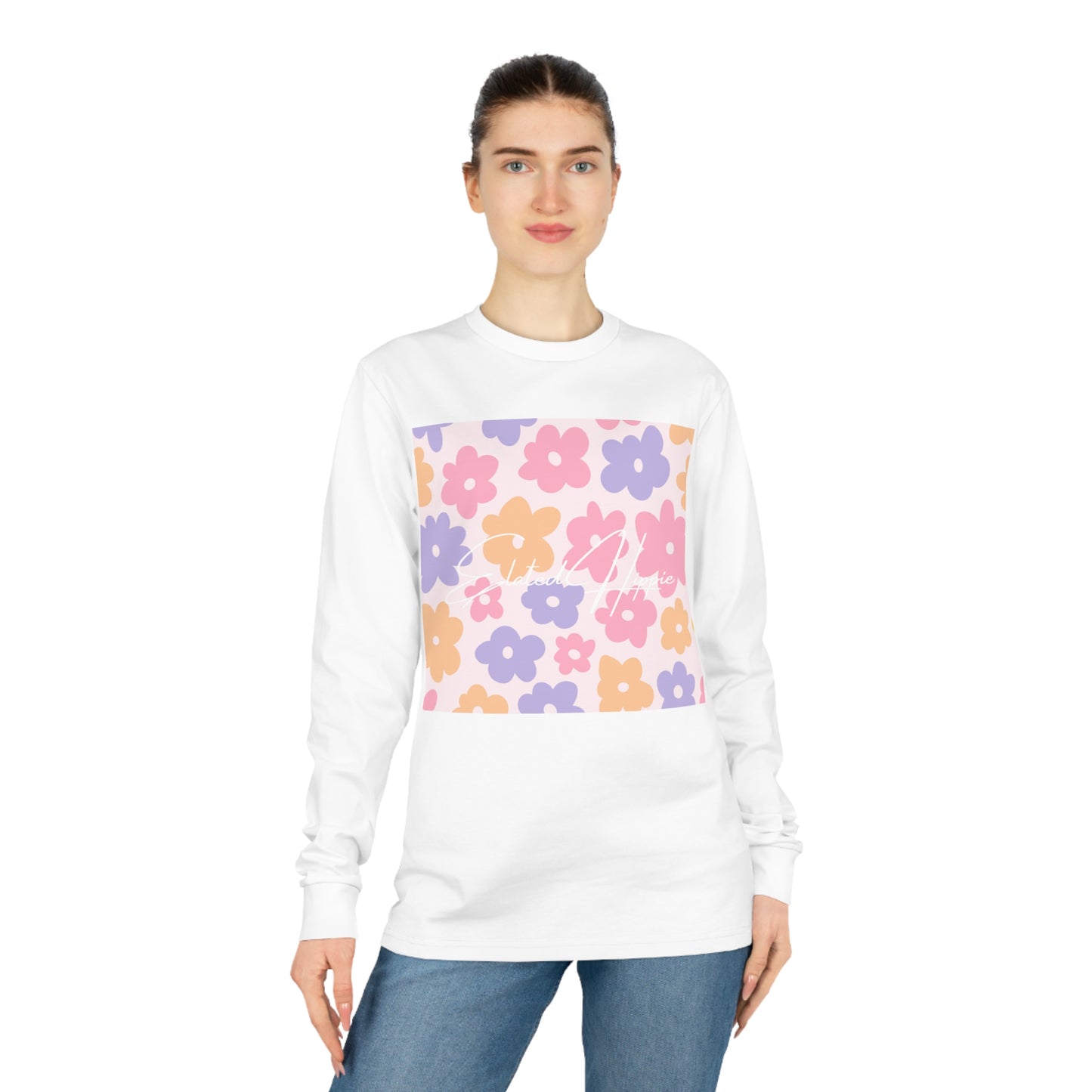 Elated Hippie Modern Geometric Long Sleeve Tee for Casual Style