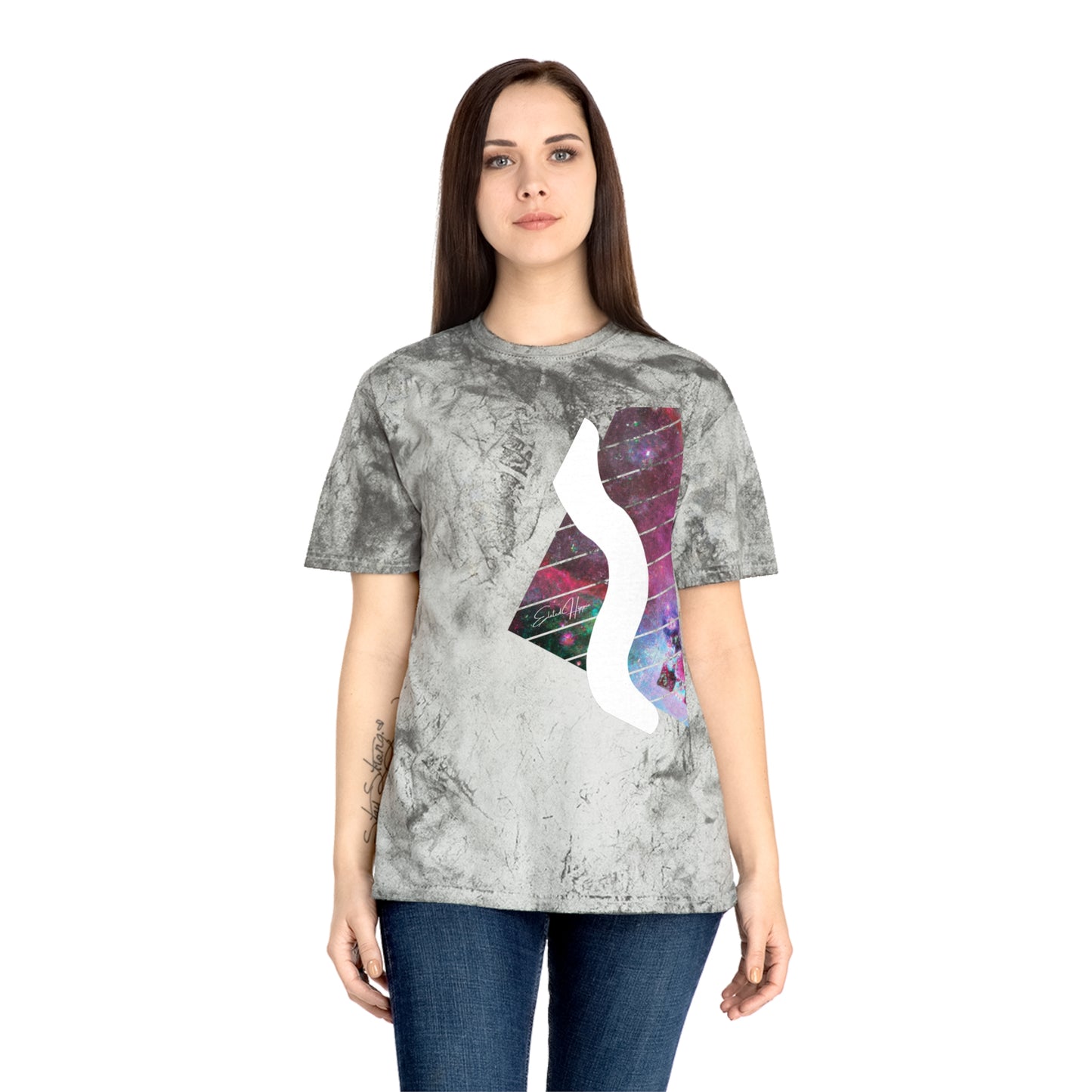 Elated Hippie Colorful Unisex 100% Cotton T-Shirt Swerve, Vibrant Graphic Tee for Art Lovers, Casual Summer Wear, Gift for Music and Art