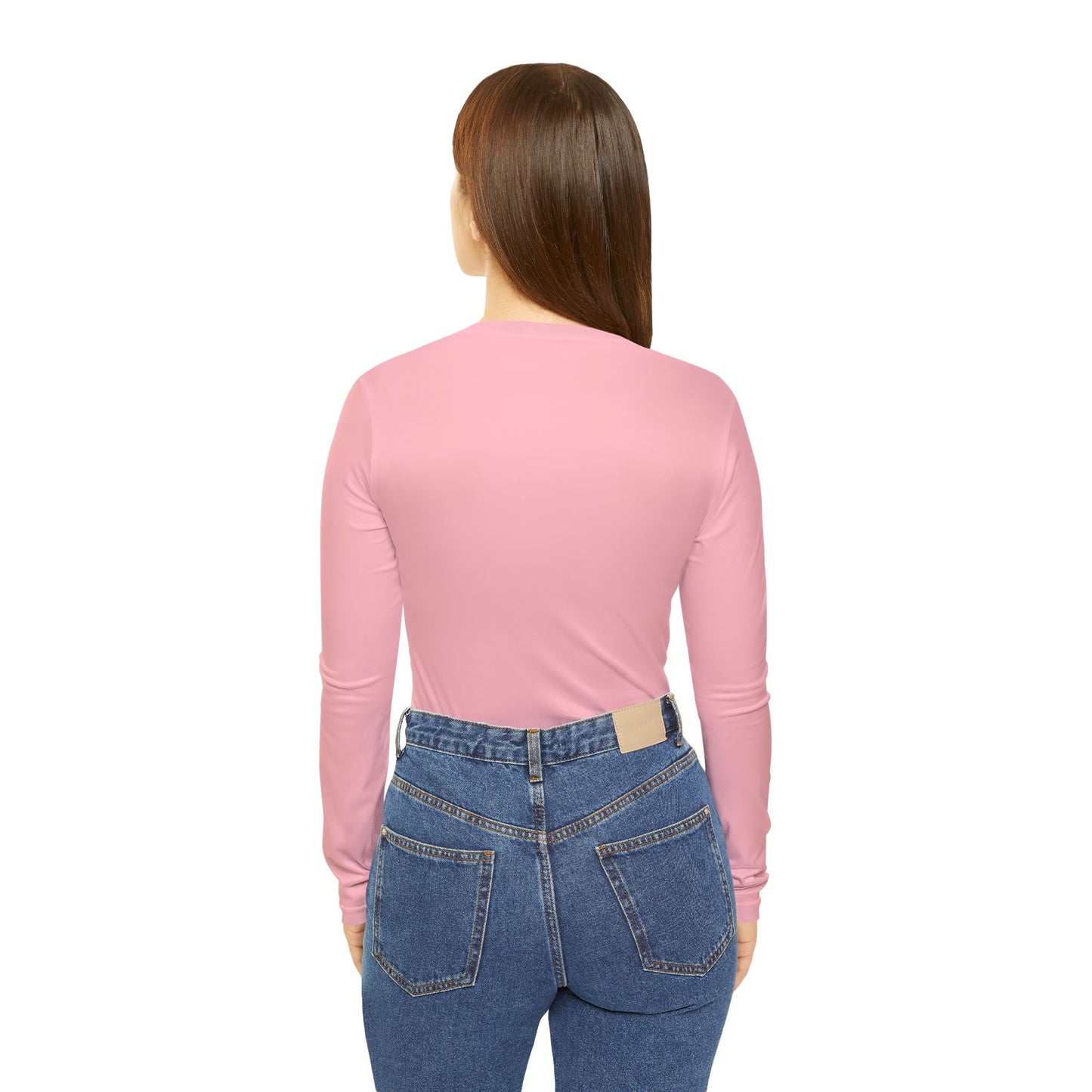 Elated Hippie Marshmallow Pink Stylish Women's Long Sleeve V-Neck Shirt, Fashionable Casual Top, Perfect for Spring, Summer, and Layering, Gift for Her, Comfy