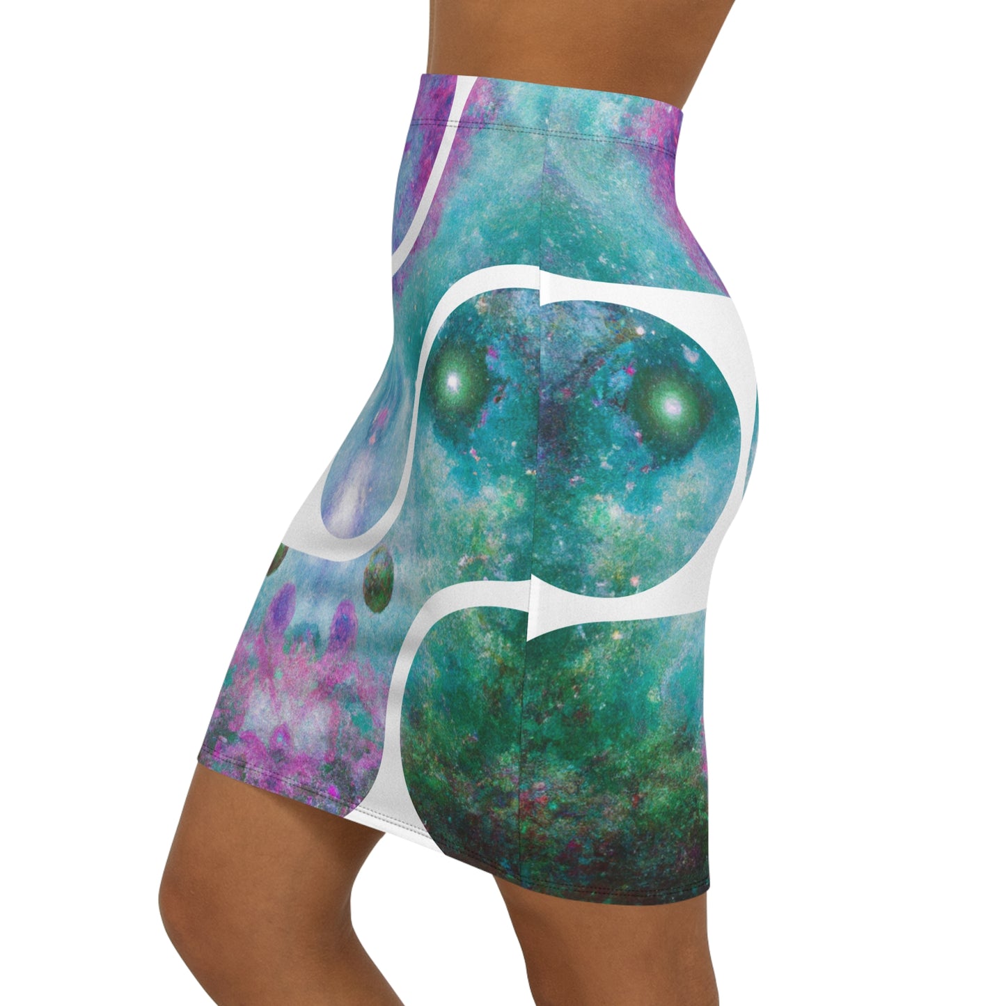Elated Hippie Cosmic Infinity Pencil Skirt, Galaxy Print Skirt, Trendy Women's Skirt, Fashionable Midi Skirt, Unique Skirt Gift