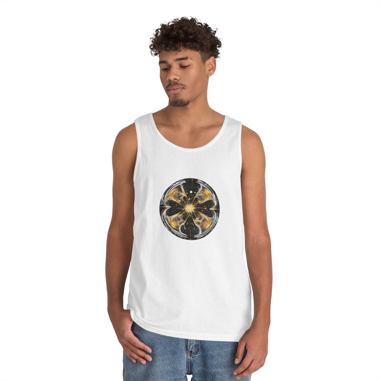 Elated Hippie Archangel Collection "Black Into The Abyss" 100% Heavy Cotton Tank Top Men's