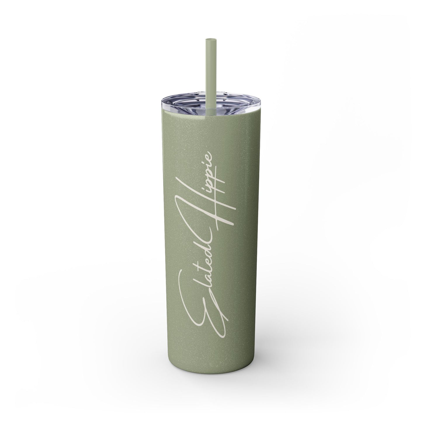 Elated Hippie 20oz Skinny Tumbler with Straw - Inspirational Drinkware for Eco-Conscious Lifestyle