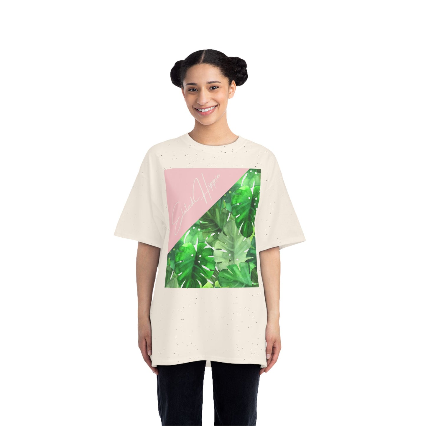 Elated Hippie 100% Cotton Tropical Leaf T-Shirt, Casual Summer Tee, Graphic Tee, Nature Lover Shirt, Vacation Outfit, Gift for Plant Lovers