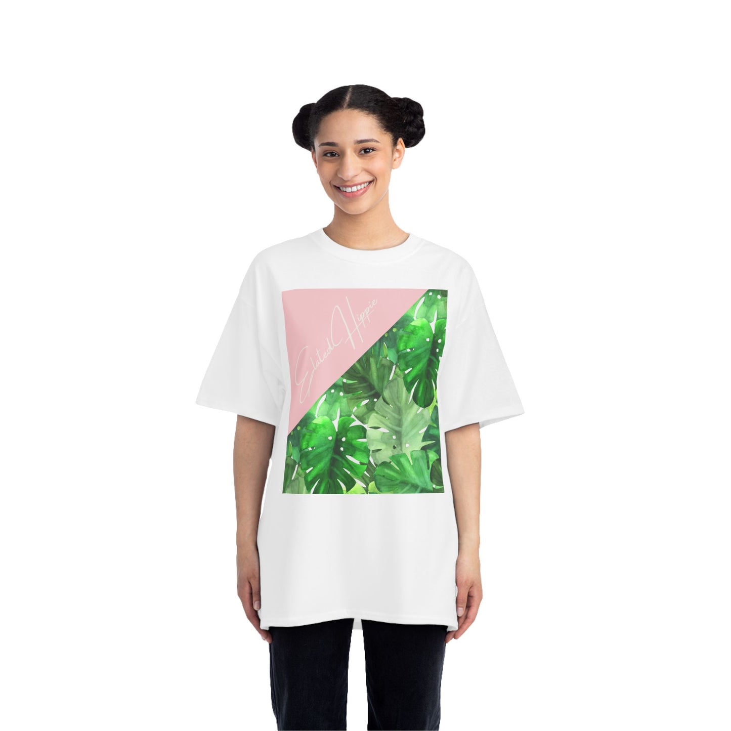 Elated Hippie 100% Cotton Tropical Leaf T-Shirt, Casual Summer Tee, Graphic Tee, Nature Lover Shirt, Vacation Outfit, Gift for Plant Lovers