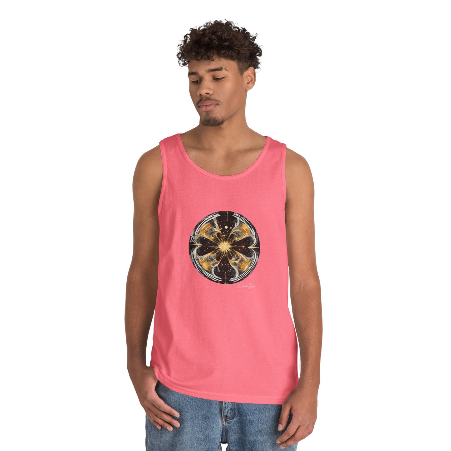 Elated Hippie Archangel Collection "Black Into The Abyss" 100% Heavy Cotton Tank Top Men's