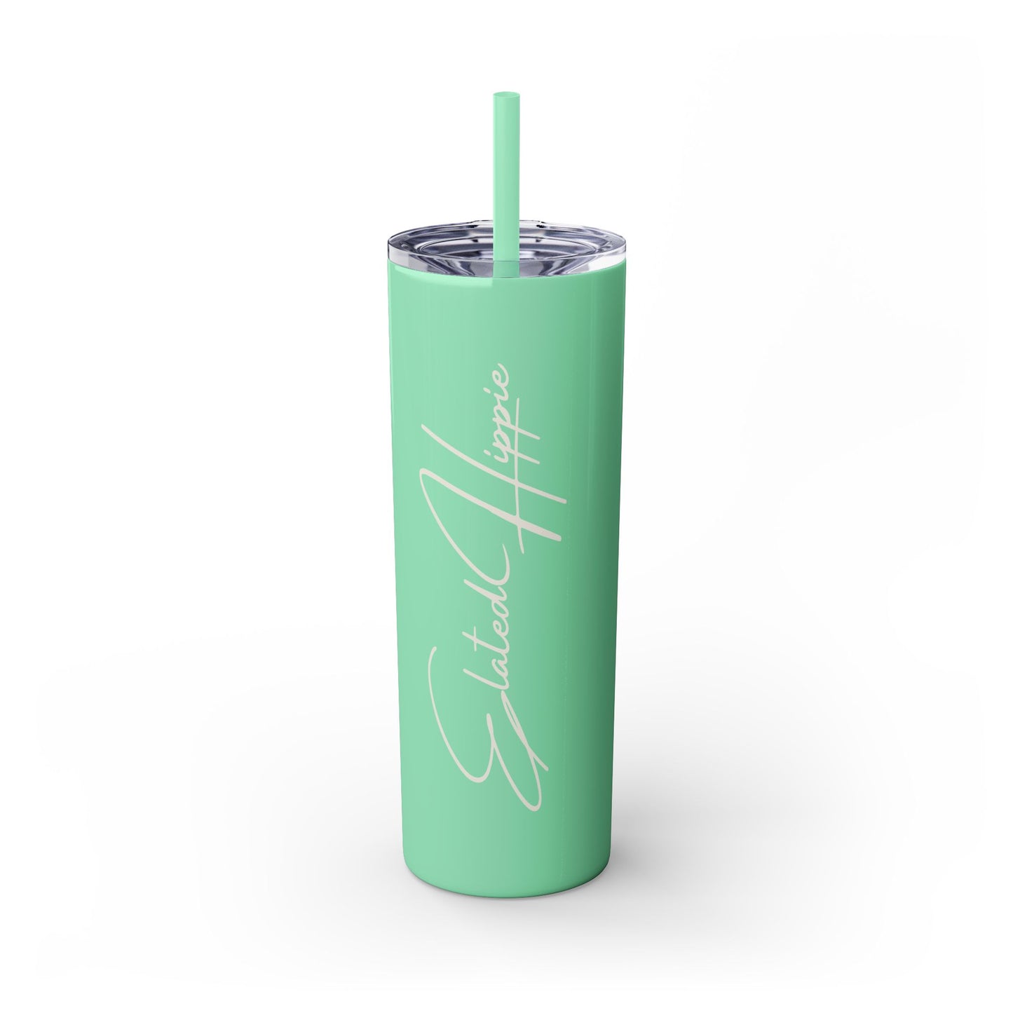 Elated Hippie 20oz Skinny Tumbler with Straw - Inspirational Drinkware for Eco-Conscious Lifestyle