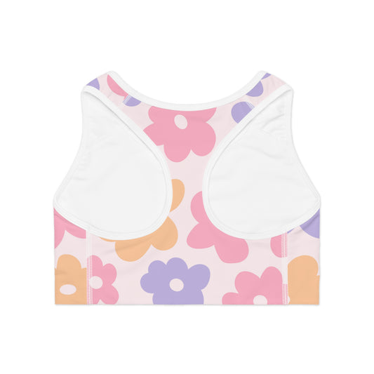 Elated Hippie "Flower Power" Sports Bra - Stylish Activewear for Fitness Enthusiasts