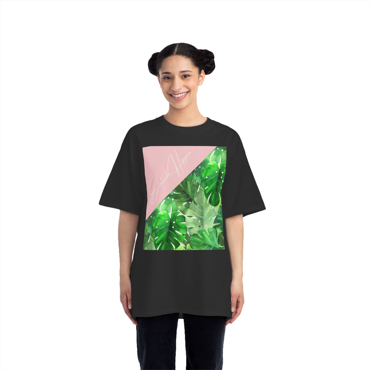 Elated Hippie 100% Cotton Tropical Leaf T-Shirt, Casual Summer Tee, Graphic Tee, Nature Lover Shirt, Vacation Outfit, Gift for Plant Lovers