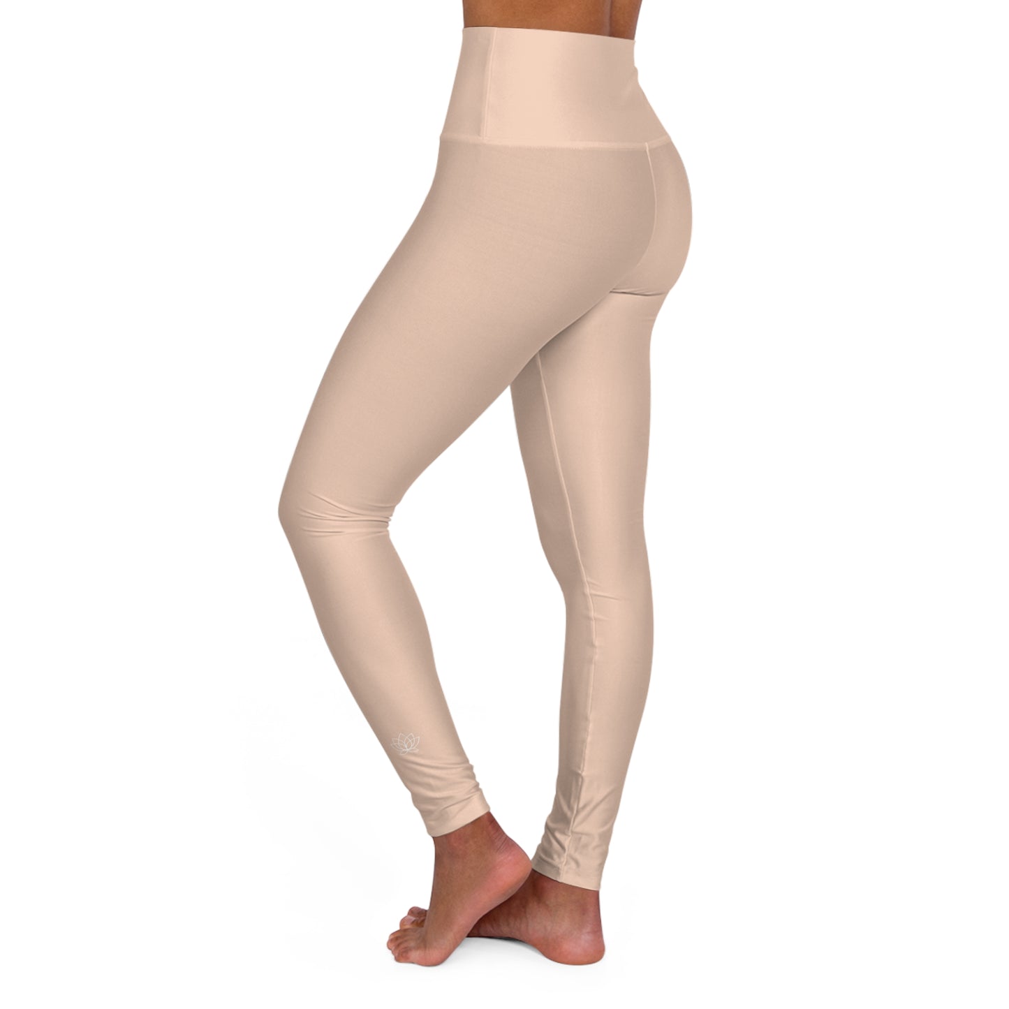Elated Hippie High-Waisted Yoga Leggings - Light Peach