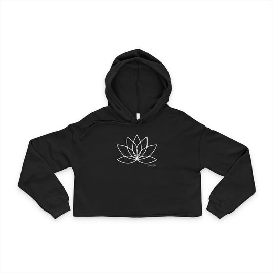 Elated Hippie Lotus Flower Women's Cropped Hoodie, Yoga Apparel, Festival Outfit, Casual Style, Gift for Her, Meditation Clothing