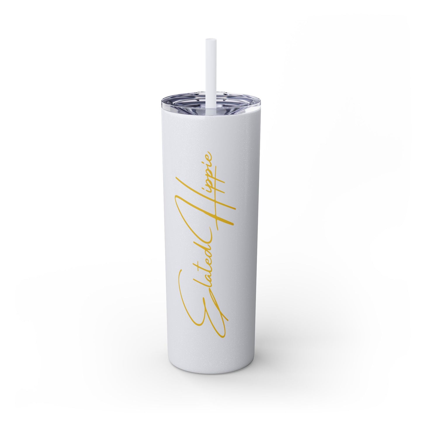 Elated Hippie 20oz Skinny Tumbler with Straw - Inspirational Drinkware for Eco-Conscious Lifestyle