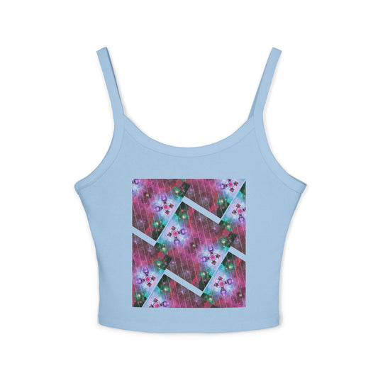 Elated Hippie Trendy Women's Spaghetti Strap Tank Top, Casual Summer Wear, Beach Outfit, Festival Fashion, Layering Essential