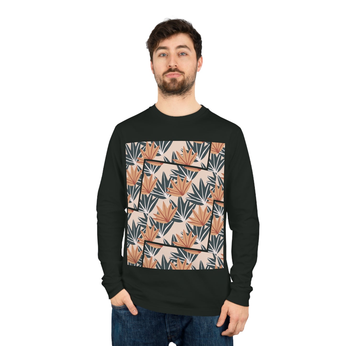 Elated Hippie Modern Palms Long Sleeve Tee for Casual Style