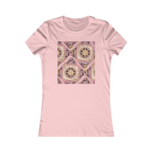 Elated Hippie Women's Tee β Pink Gold Mandala Graphic Shirt