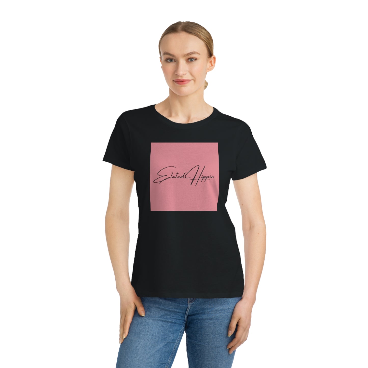 Elated Hippie Organic Pink Women's T-Shirt - Comfortable & Eco-Friendly Casual Wear