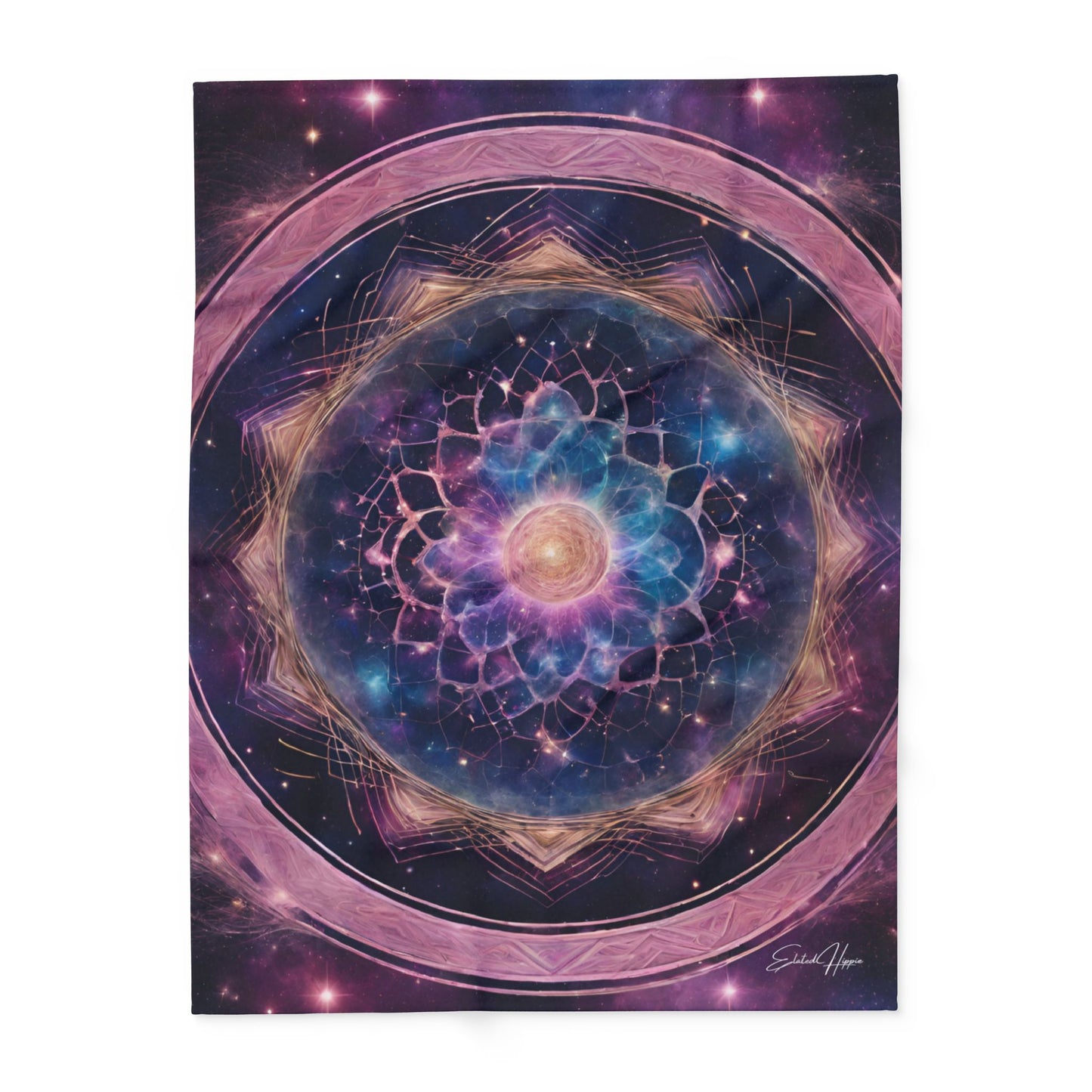 Elated Hippie "Cosmic Lotus Flower Mandala" Blanket