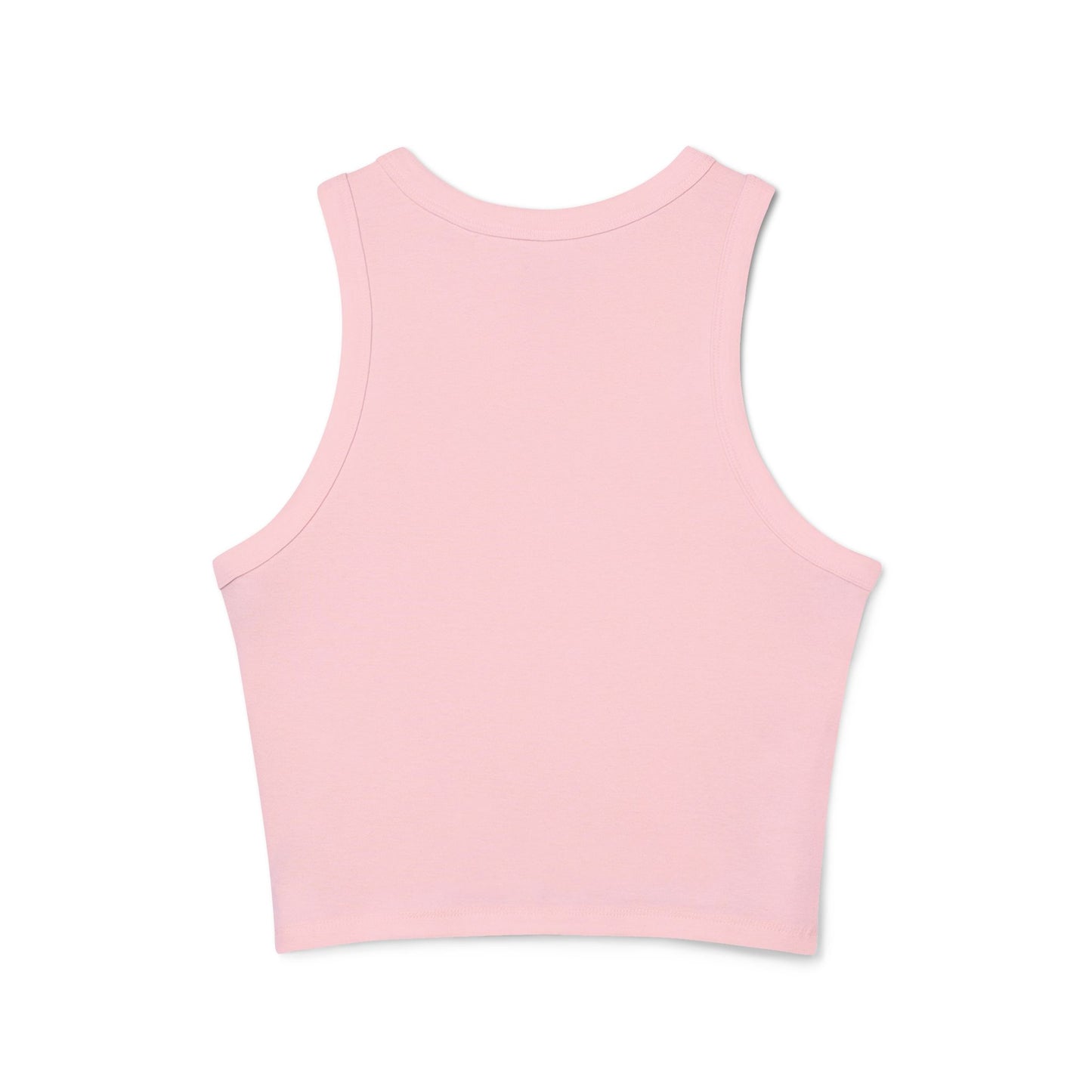 Playful Floral Smiley Racer Tank Top for Women - Perfect for Summer Vibes!