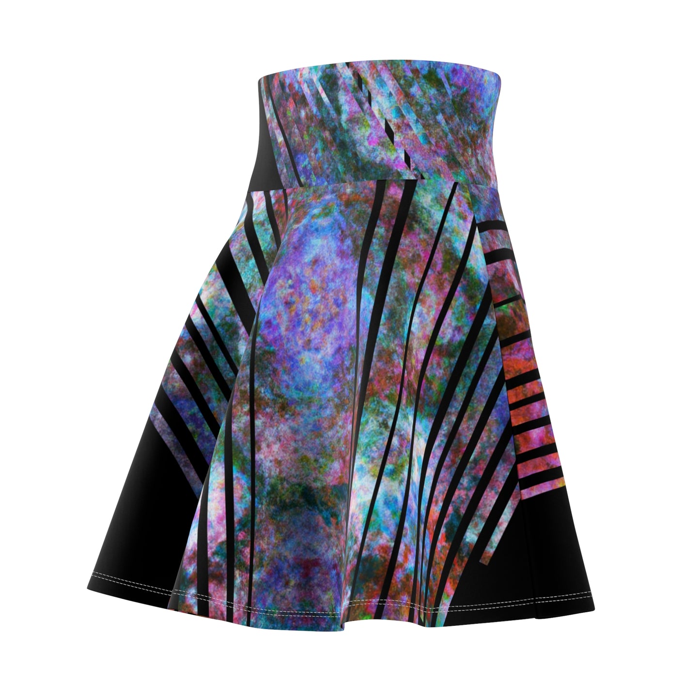 Elated Hippie Women's Artistic Skater Skirt, Vibrant Fashion Skirt, Casual Summer Skirt, Boho Skater Skirt, Party Ready Skirt