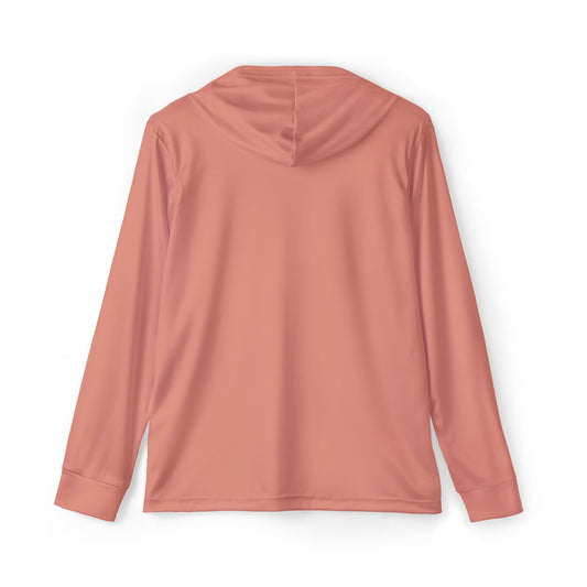 Elated Hippie Dusty Coral Lotus Blossom Women's Sports Warmup Hoodie, Athletic Hoodie, Fitness Wear, Yoga Apparel, Gift for Her, Active Lifestyle, Relaxed Fit