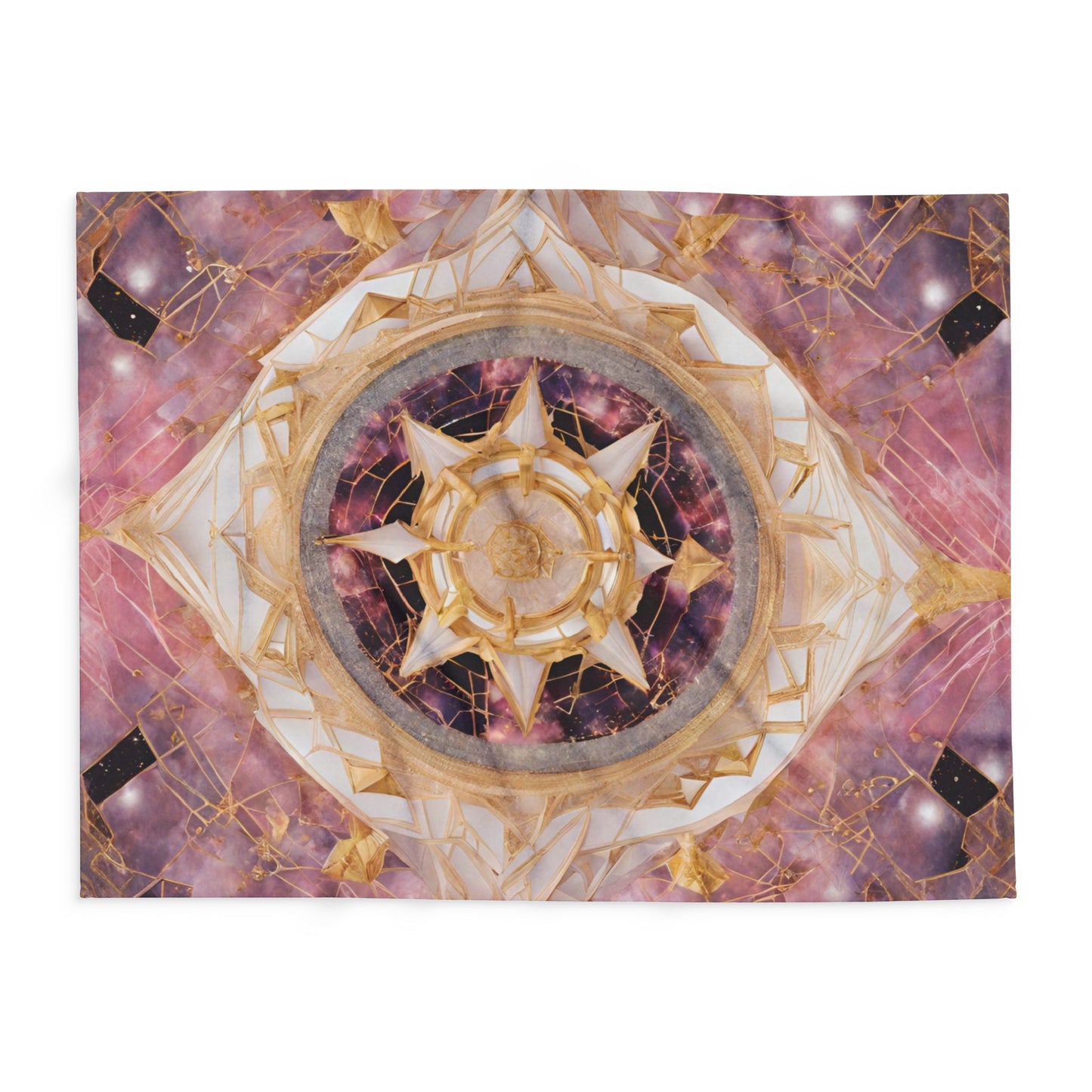 Elated Hippie Rose Quartz Space Compass Collection Fleece Blanket