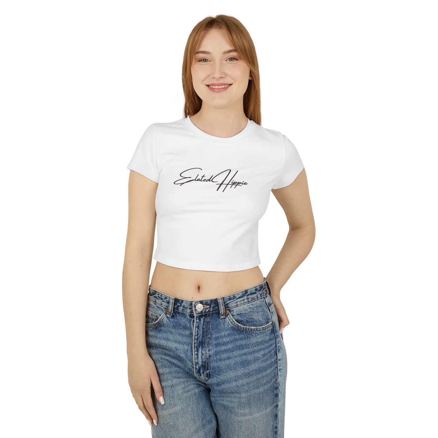 Elated Hippie Organic Ribbed Baby Tee (White)