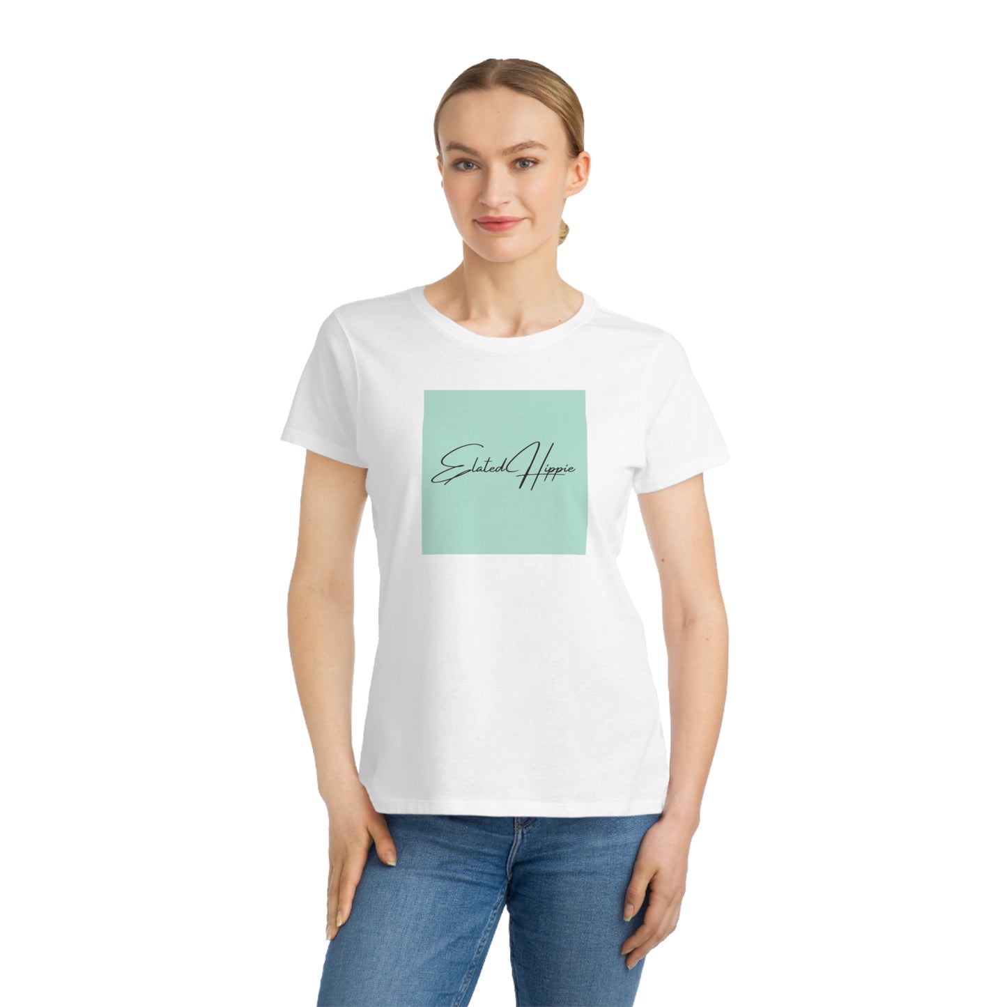 Elated Hippie Organic Pale Sea Foam Women's T-Shirt - Comfortable & Eco-Friendly Casual Wear