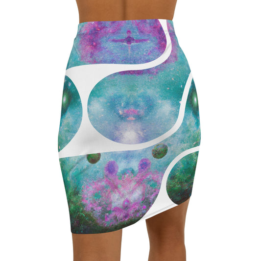 Elated Hippie Cosmic Infinity Pencil Skirt, Galaxy Print Skirt, Trendy Women's Skirt, Fashionable Midi Skirt, Unique Skirt Gift