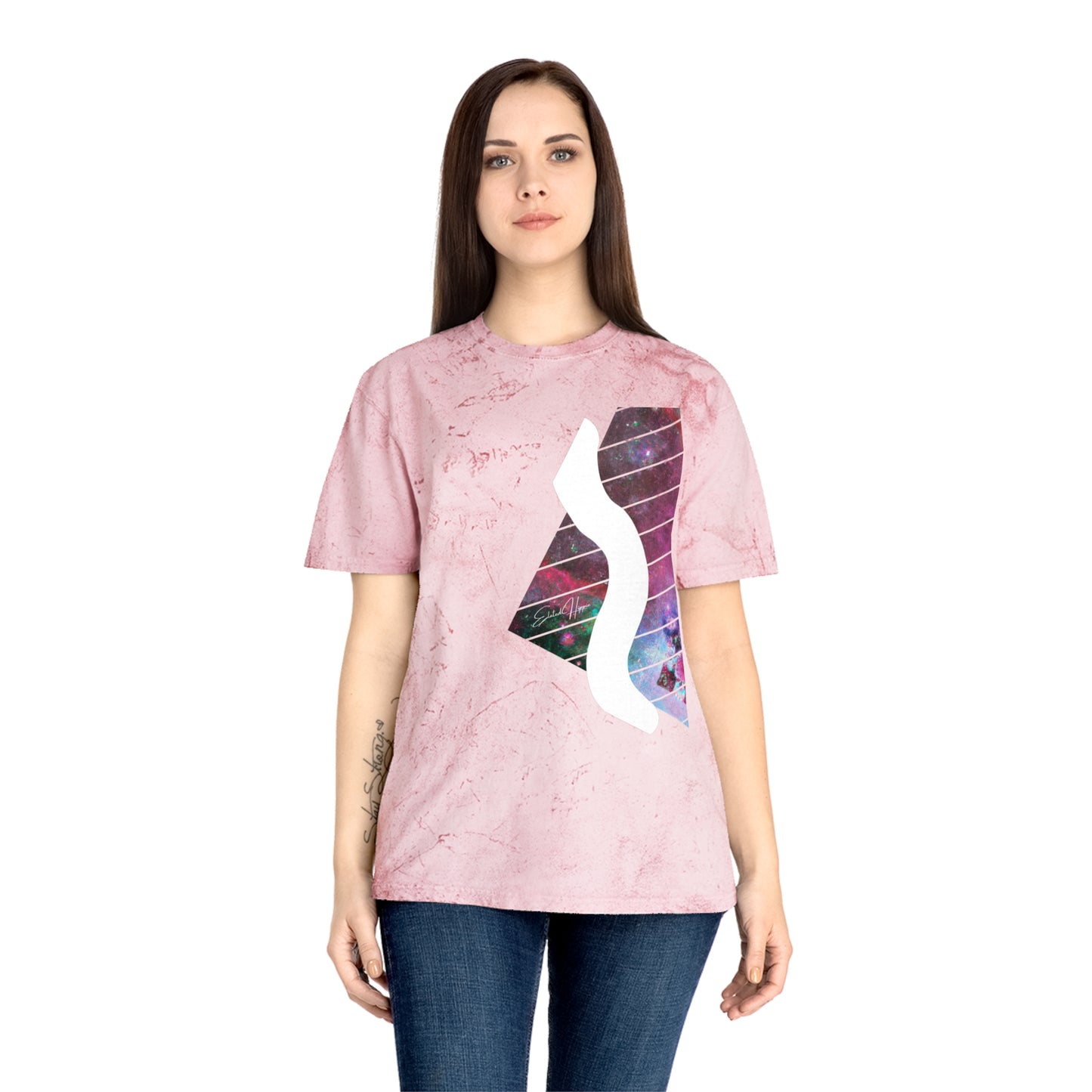 Elated Hippie Colorful Unisex 100% Cotton T-Shirt Swerve, Vibrant Graphic Tee for Art Lovers, Casual Summer Wear, Gift for Music and Art