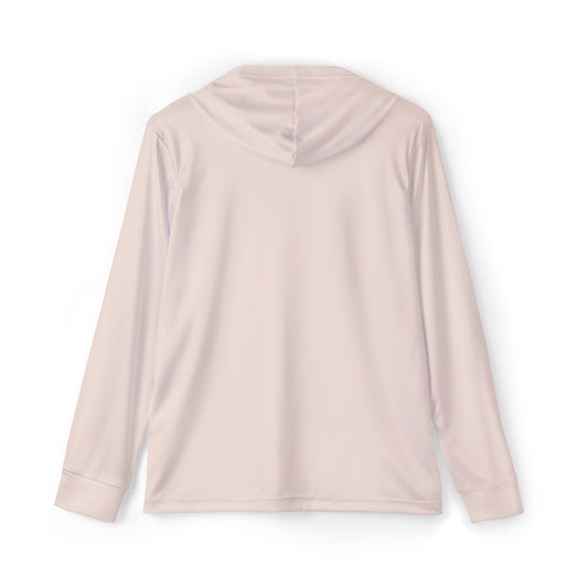 Elated Hippie Peachy Cream Lotus Blossom Women's Sports Warmup Hoodie, Athletic Hoodie, Fitness Wear, Yoga Apparel, Gift for Her, Active Lifestyle, Relaxed Fit