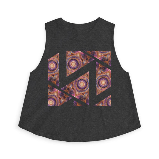 Women's Crop Top — Geometric Agate Pattern Crop Tank Top