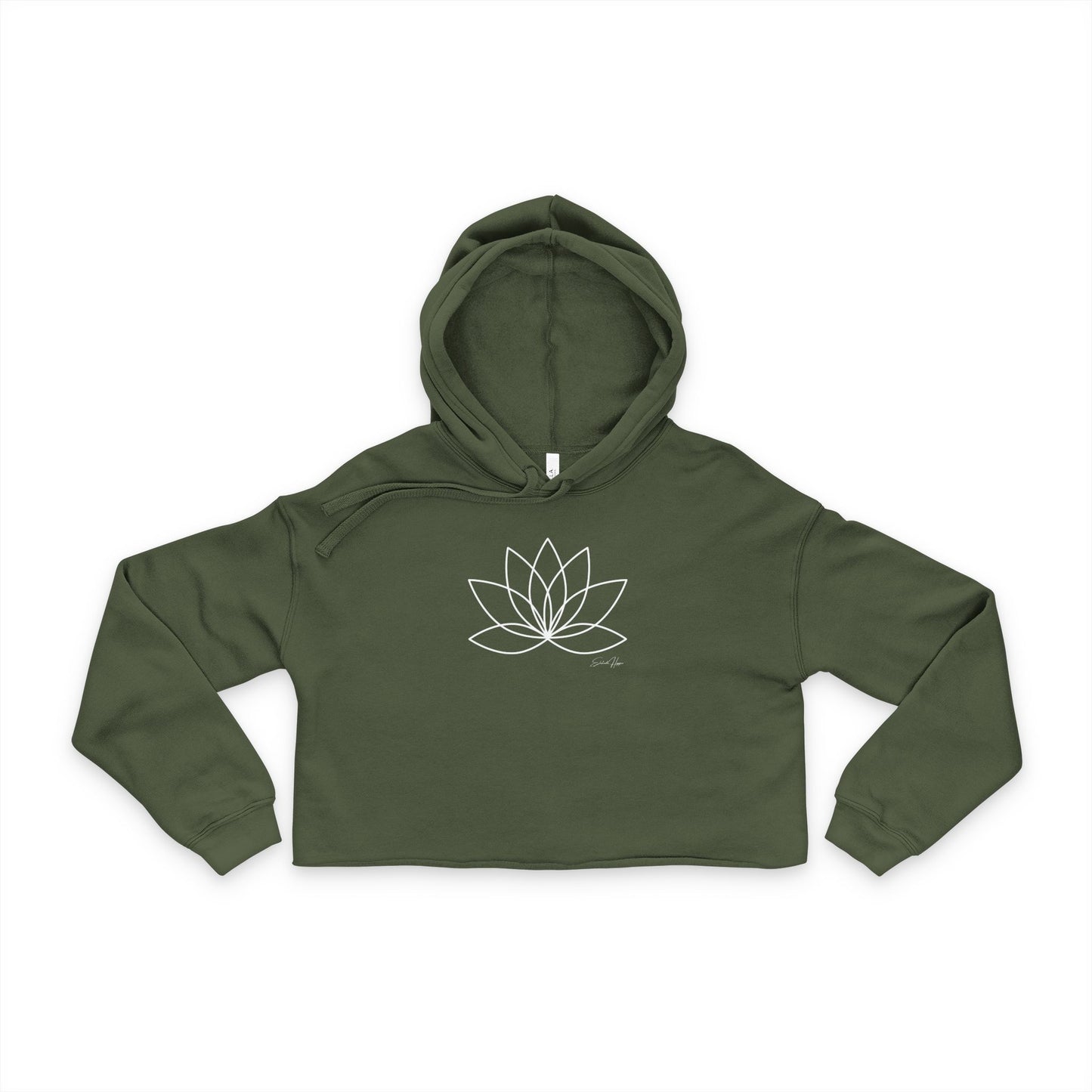 Elated Hippie Lotus Flower Women's Cropped Hoodie, Yoga Apparel, Festival Outfit, Casual Style, Gift for Her, Meditation Clothing