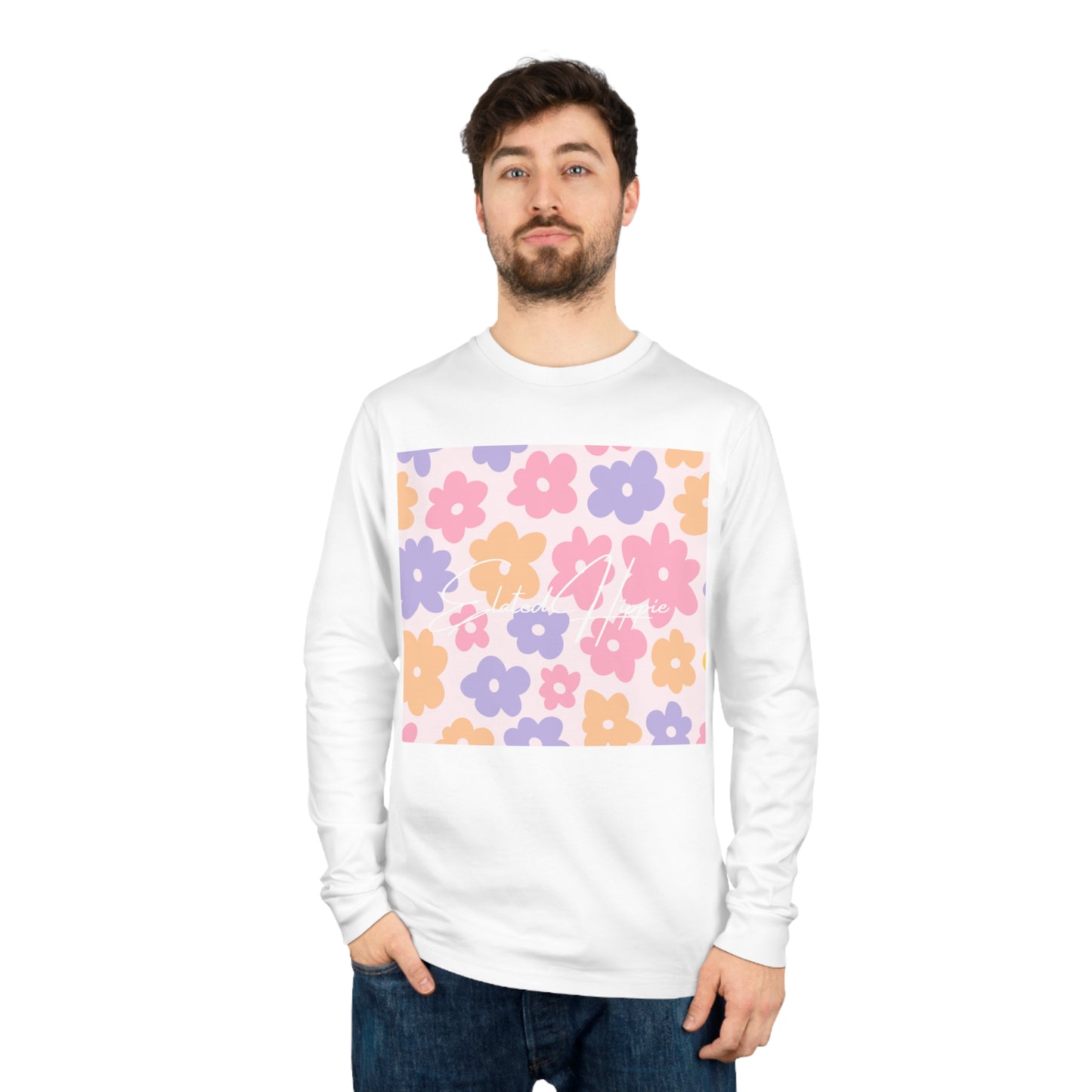 Elated Hippie Modern Geometric Long Sleeve Tee for Casual Style