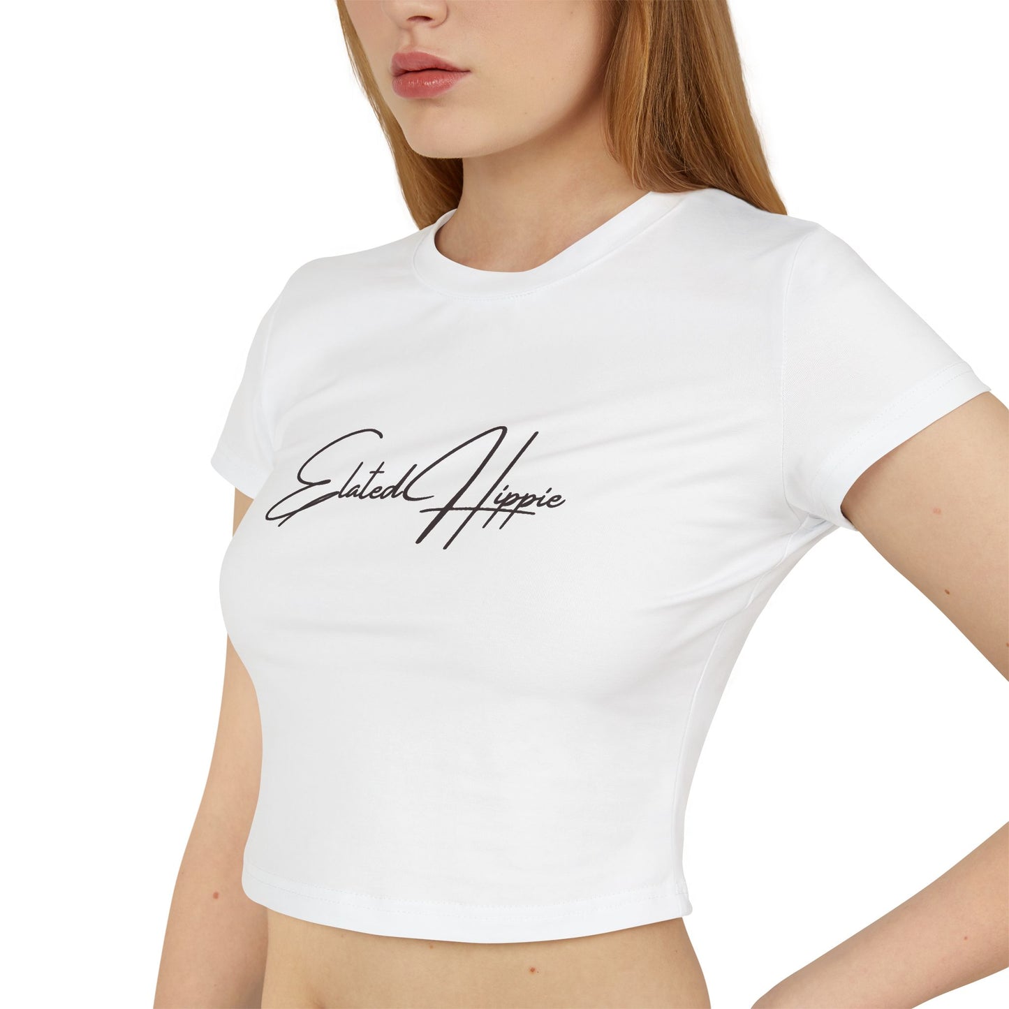 Elated Hippie Organic Ribbed Baby Tee (White)
