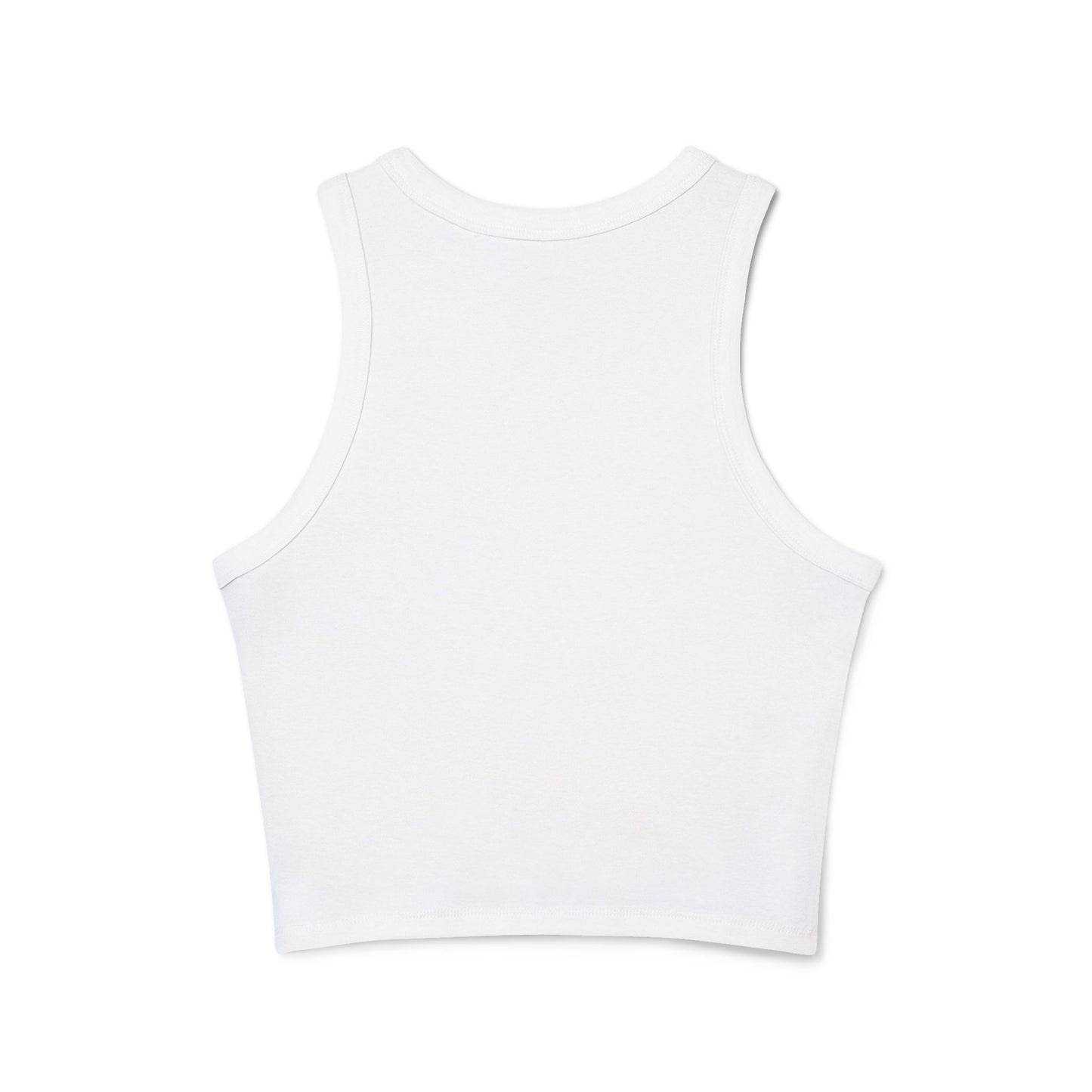 Playful Floral Smiley Racer Tank Top for Women - Perfect for Summer Vibes!